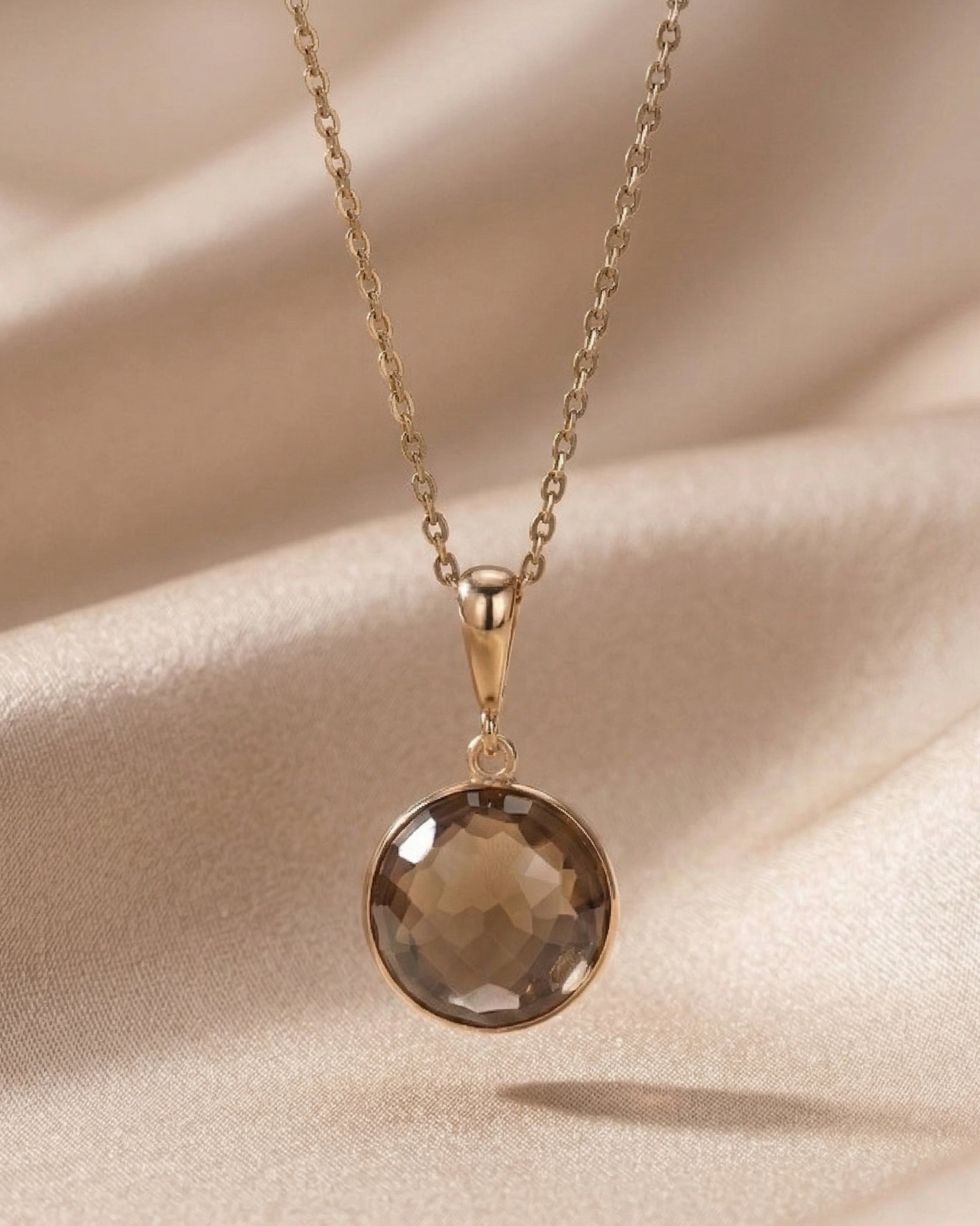 Classic Smoky Quartz Silver Necklace