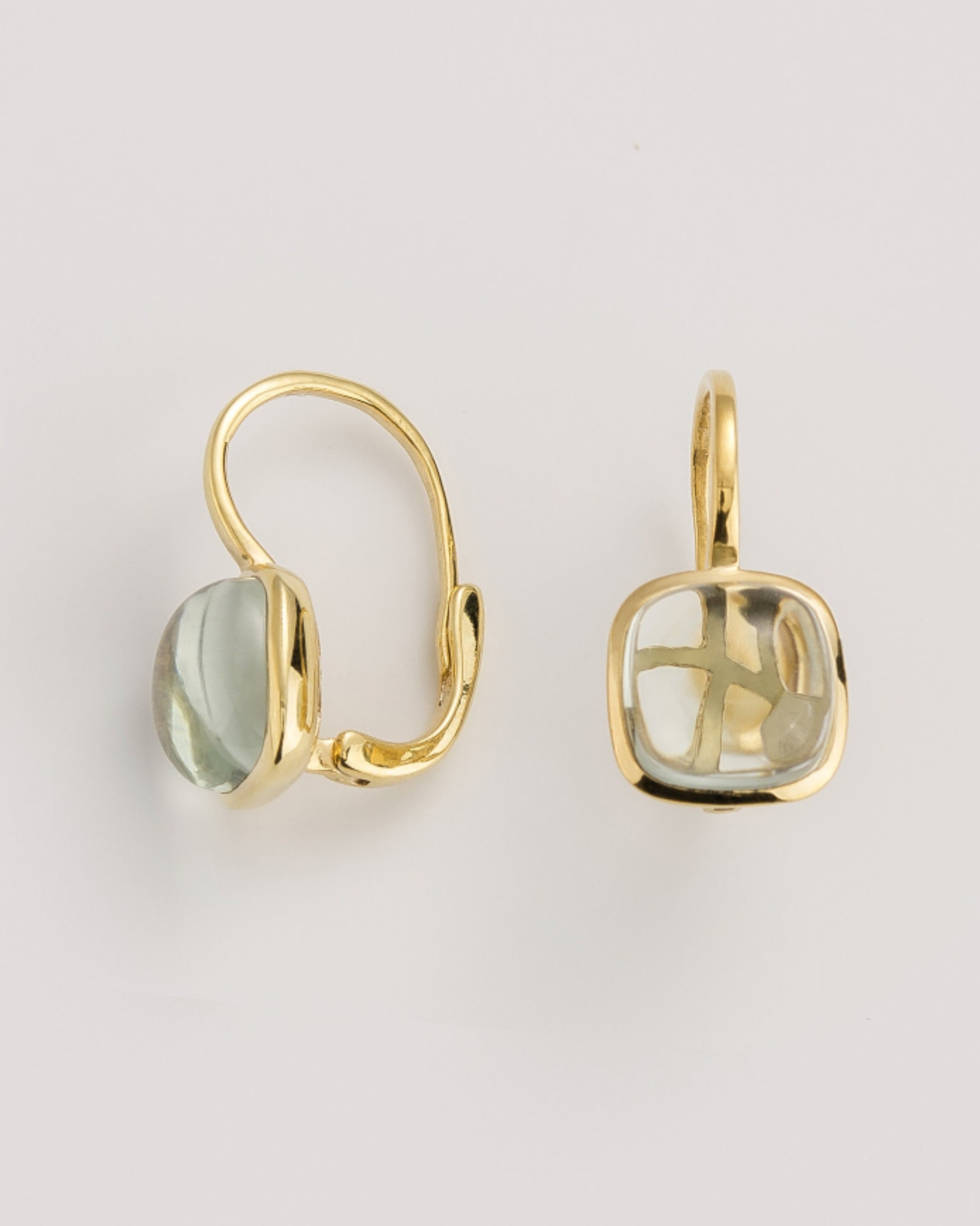 Vintage Green Amethyst Gold Plated Earrings