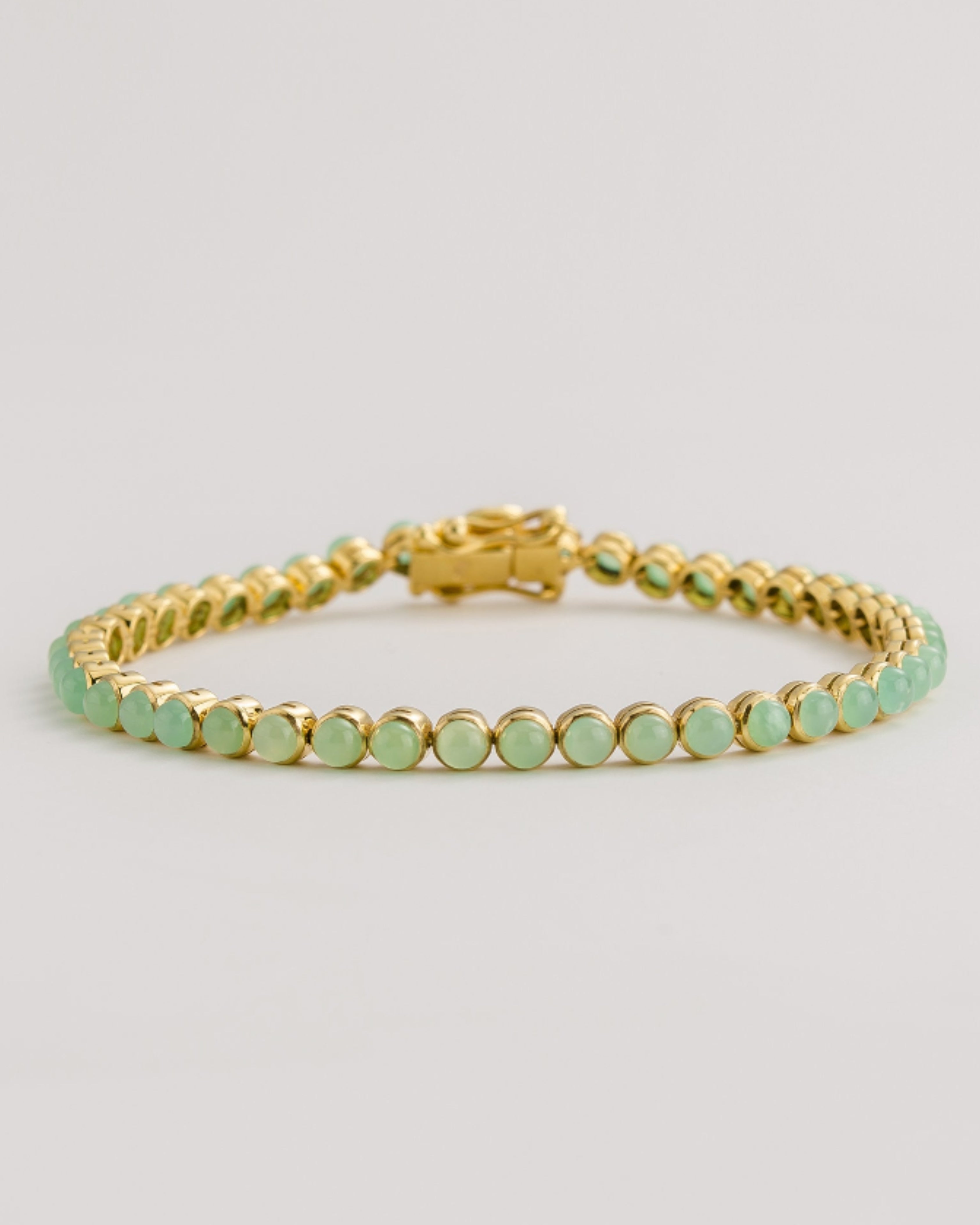 Chrysoprase Gold Plated Tennis Bracelet