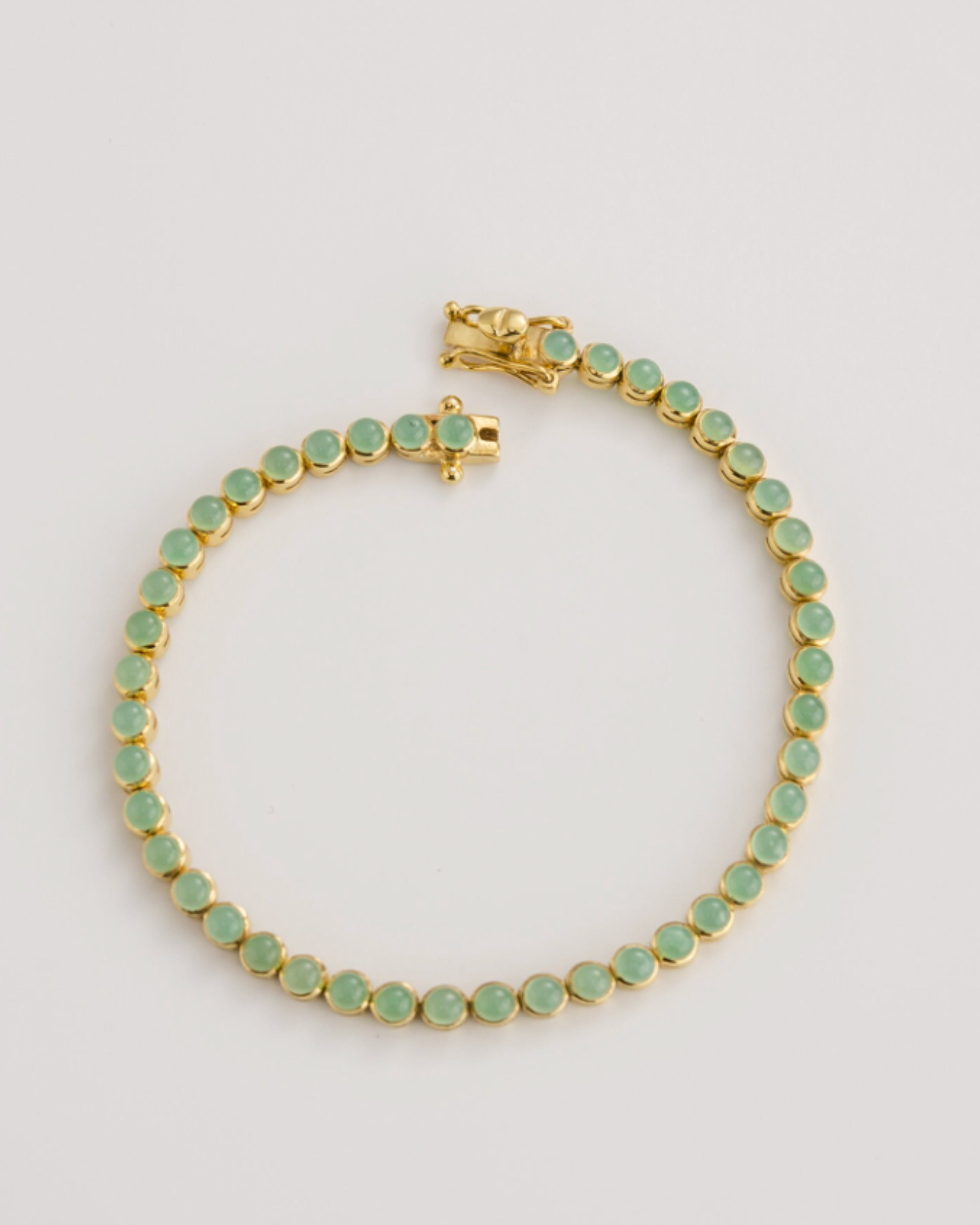Chrysoprase Gold Plated Tennis Bracelet