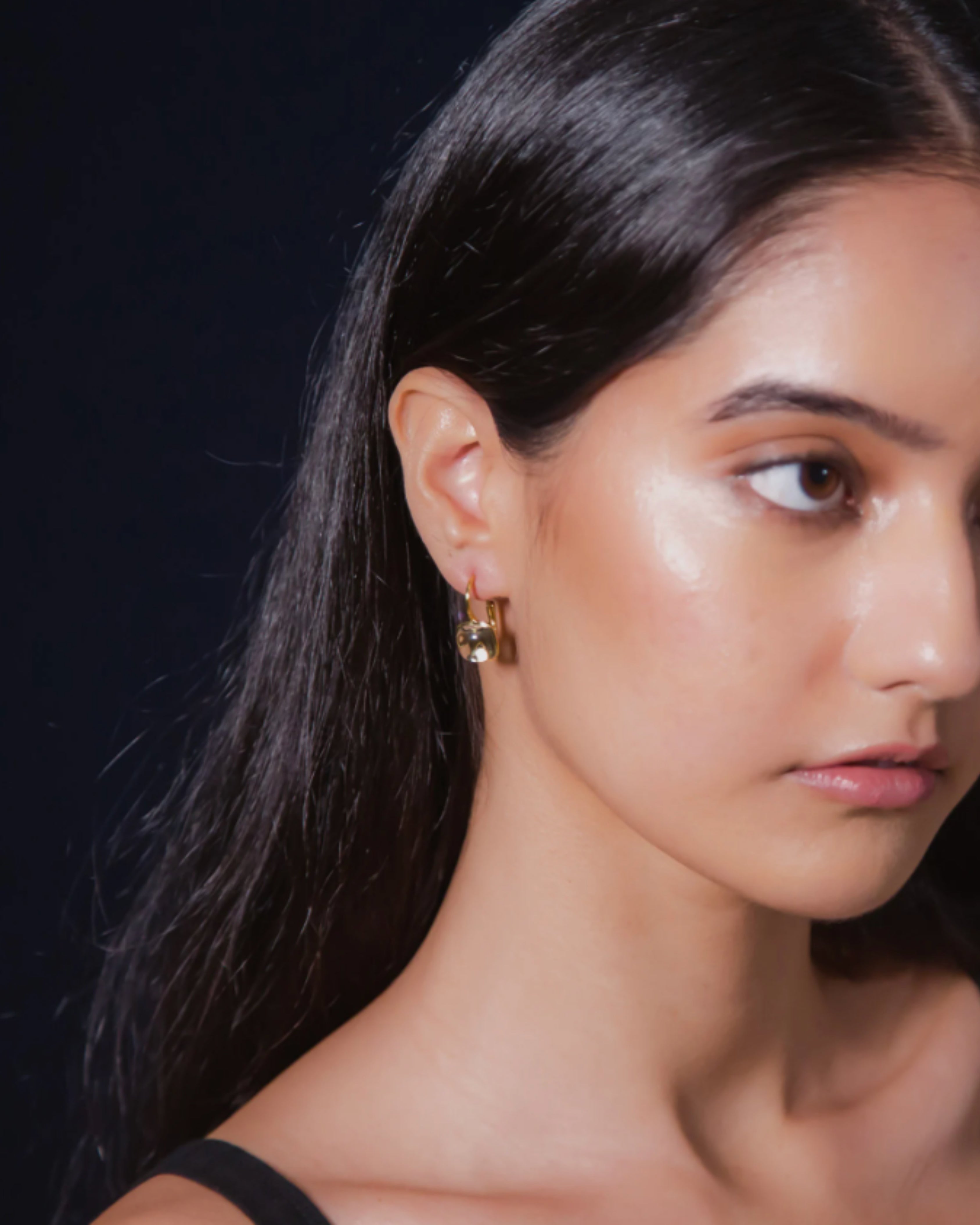 Vintage Green Amethyst Gold Plated Earrings