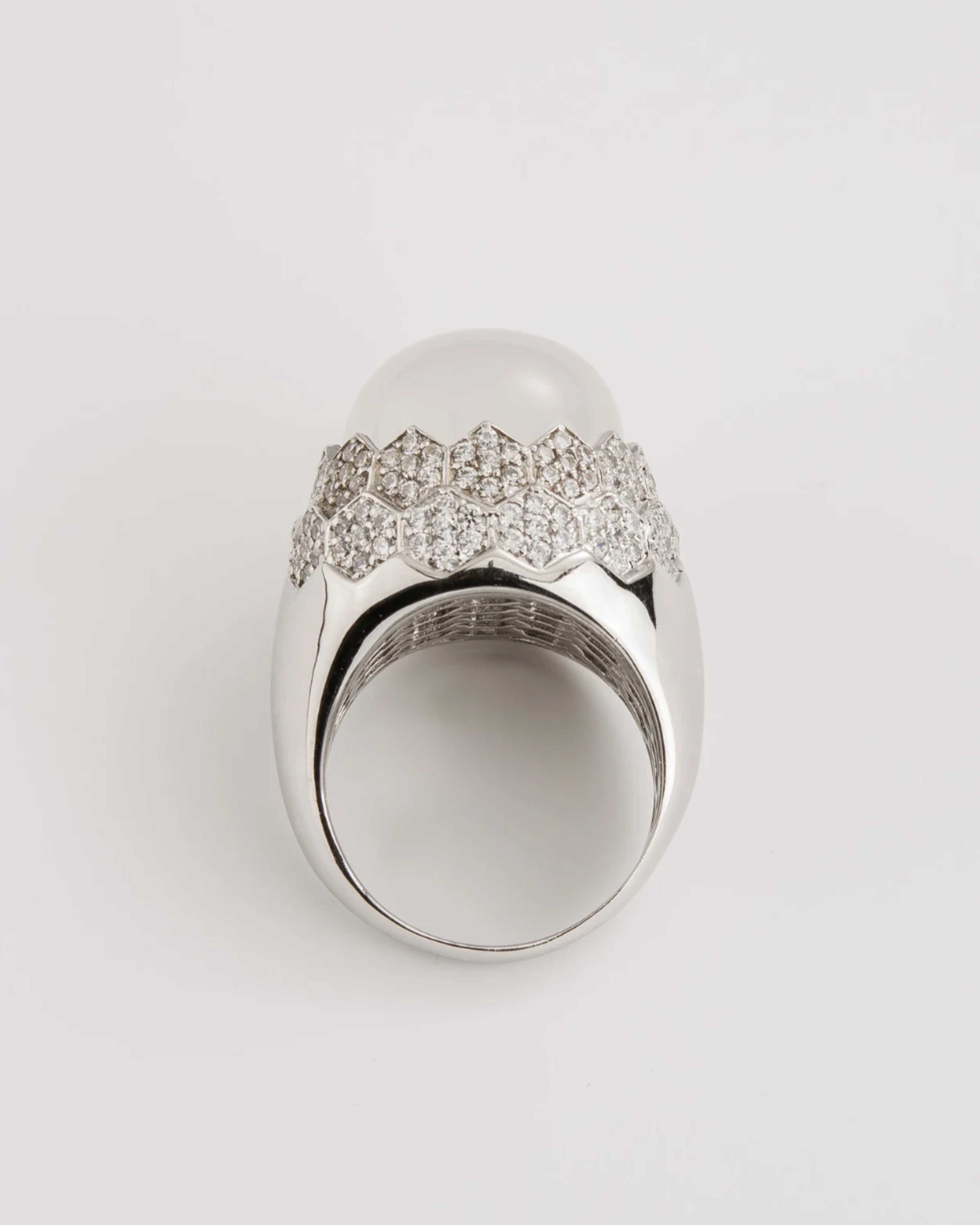 Ethereal White Moonstone Filigree Ring