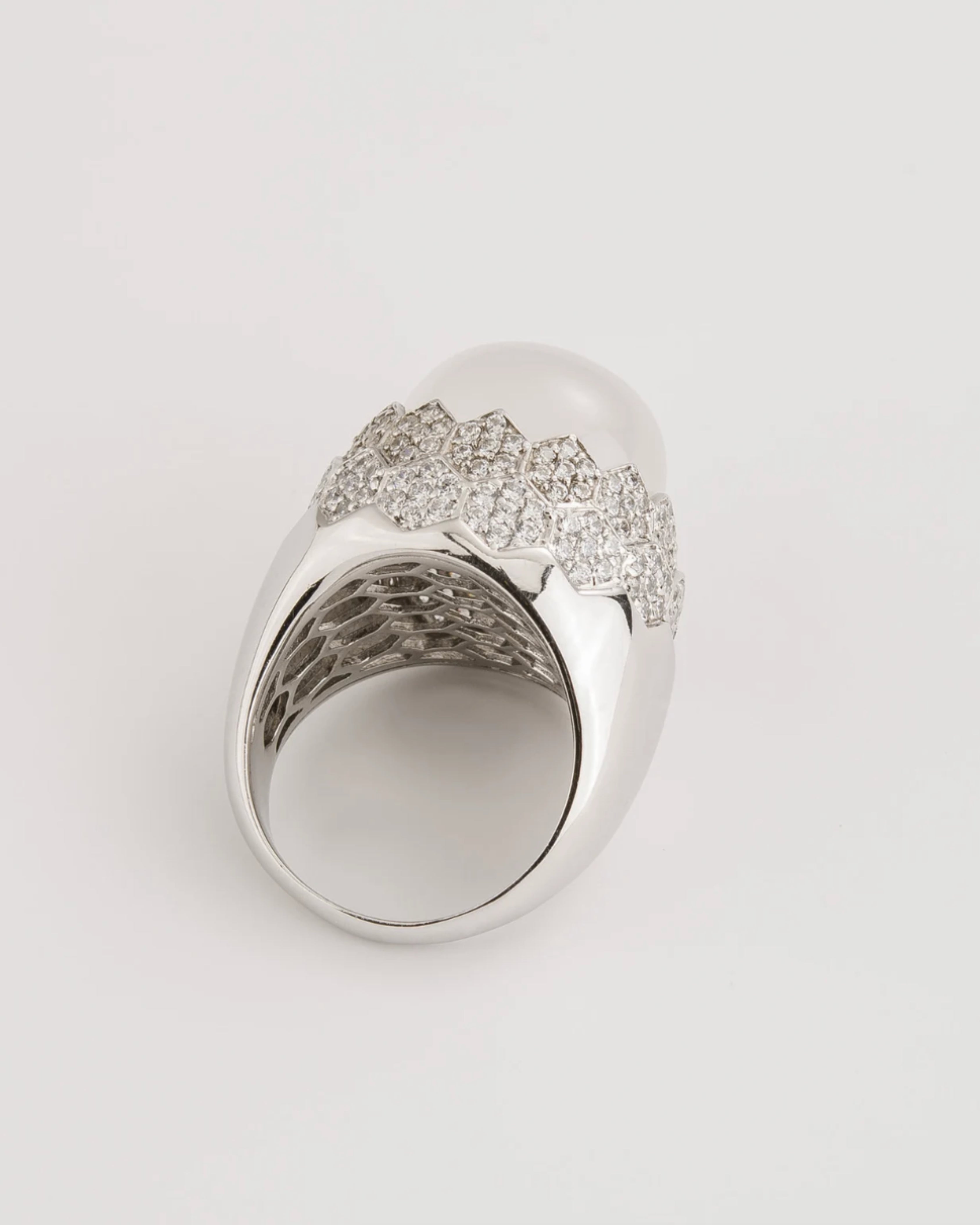 Ethereal White Moonstone Filigree Ring