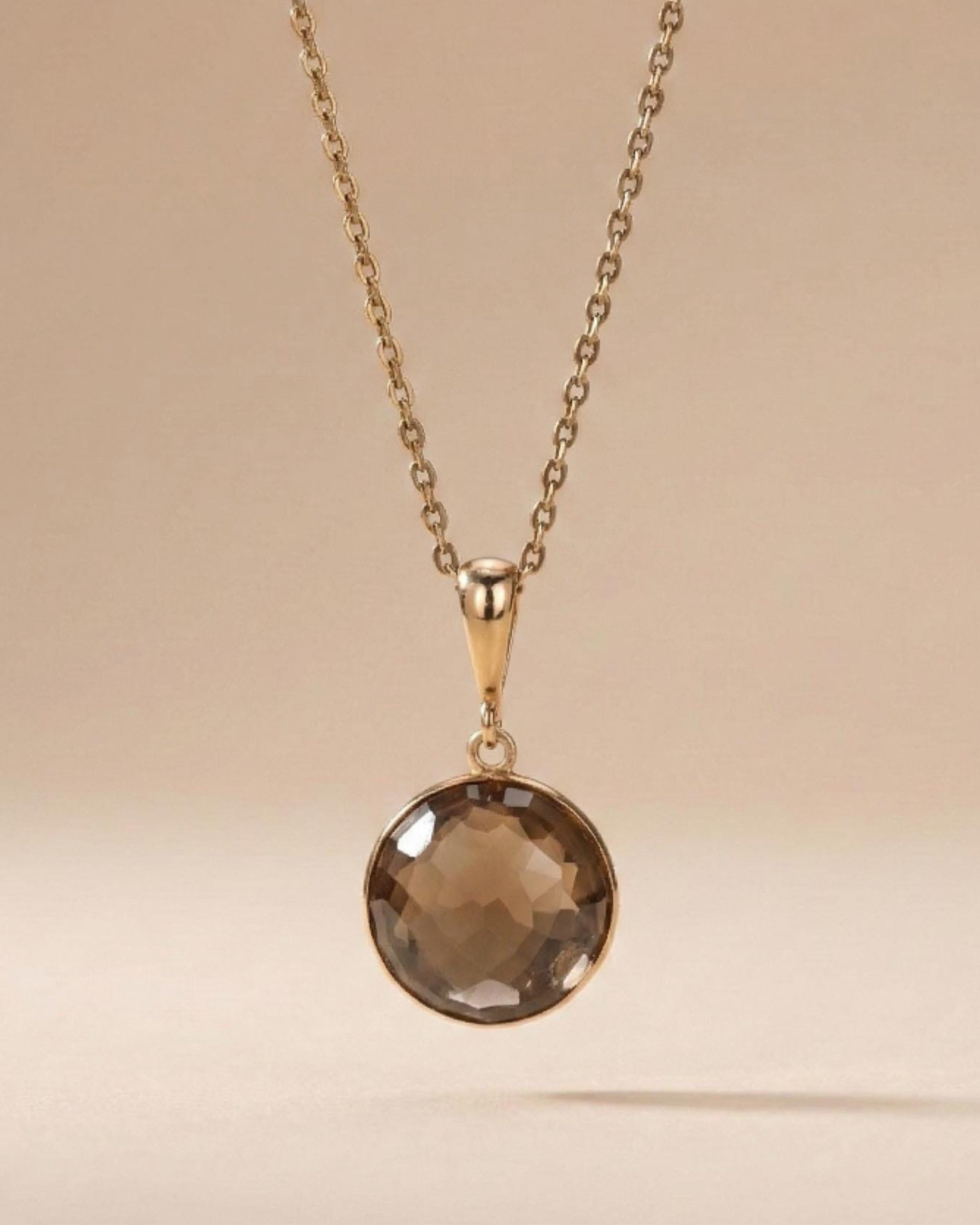 Classic Smoky Quartz Silver Necklace