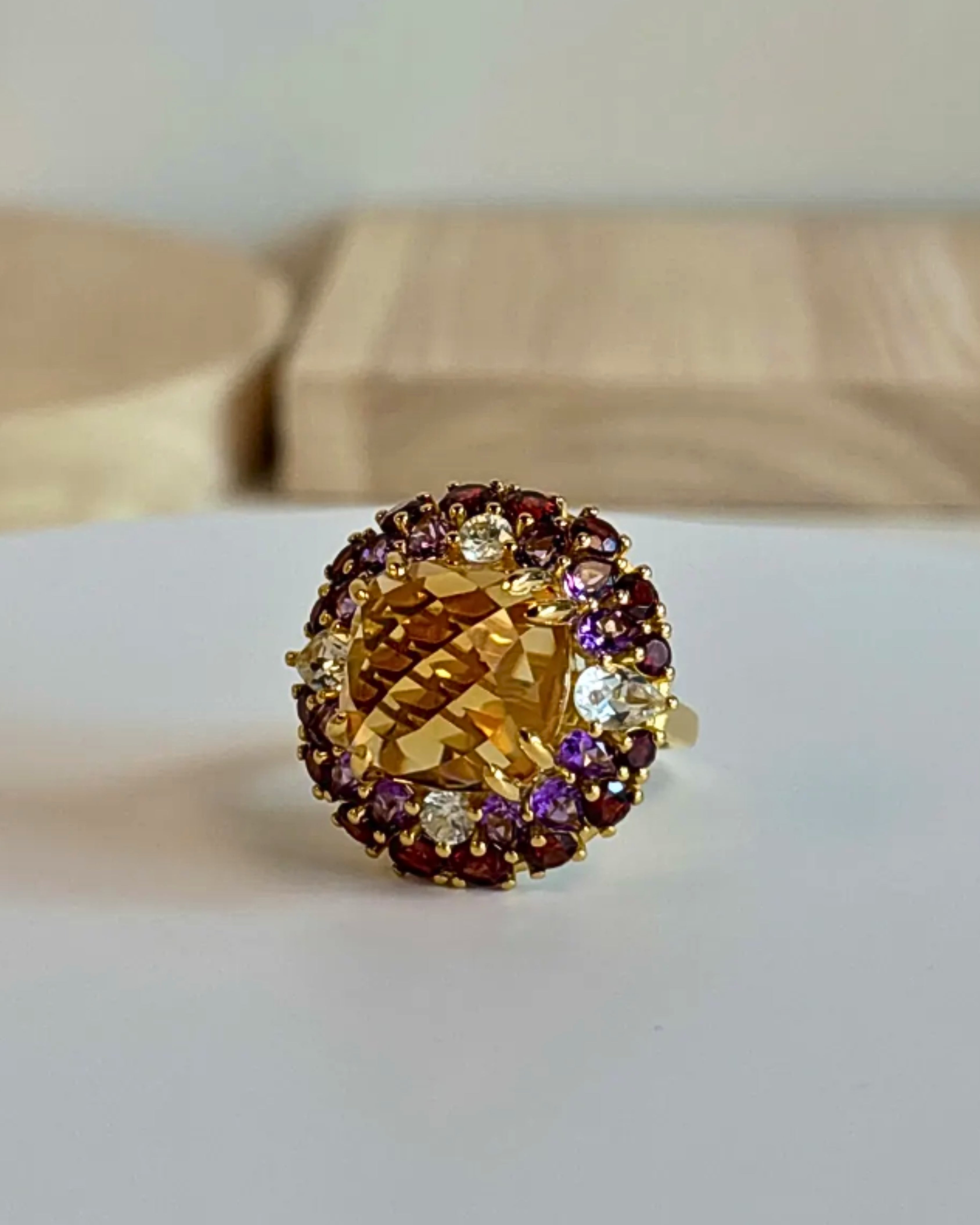 Multi-Gemstone Citrine Statement Ring