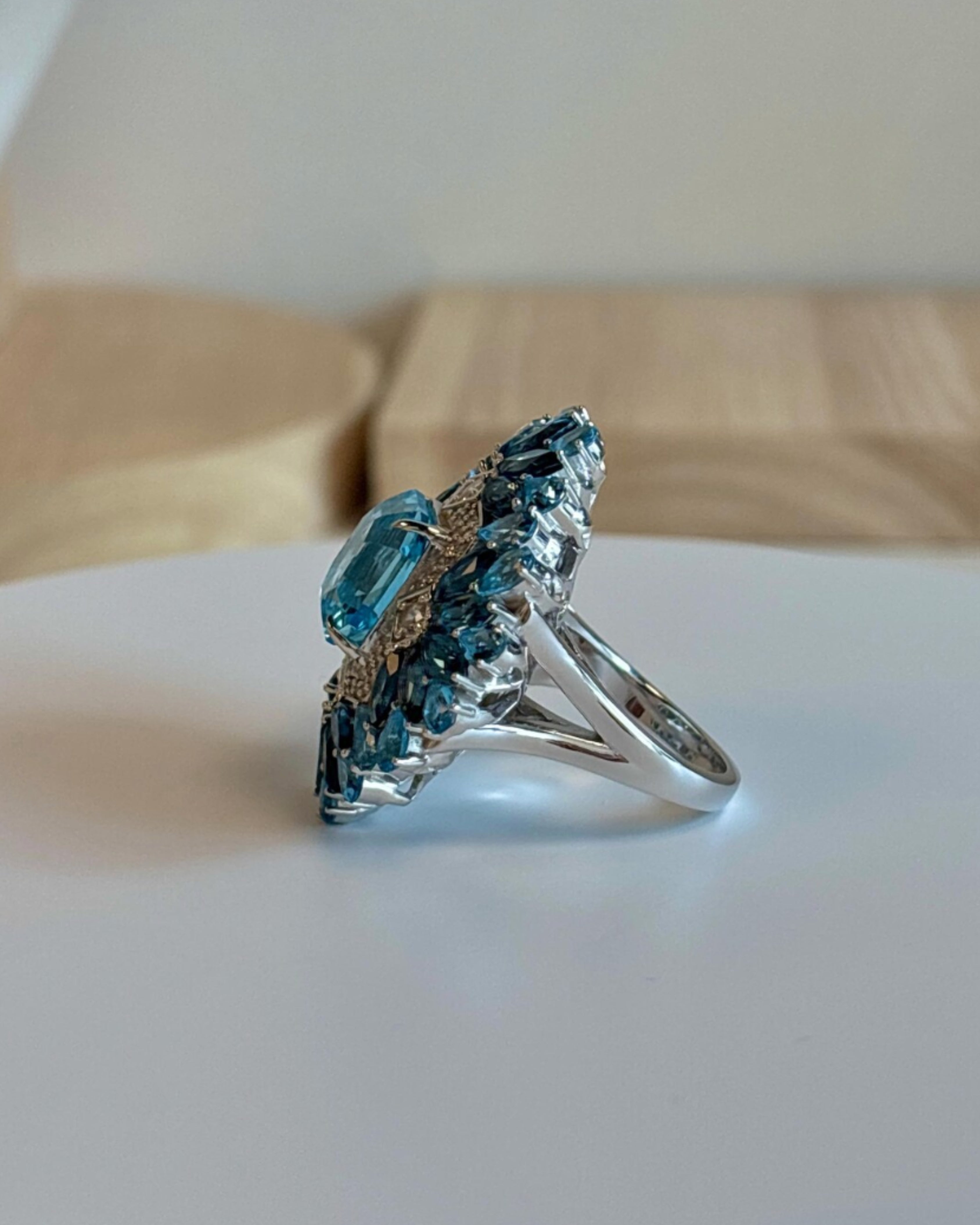 Sky & London Blue Topaz Rhodium Plated Ring