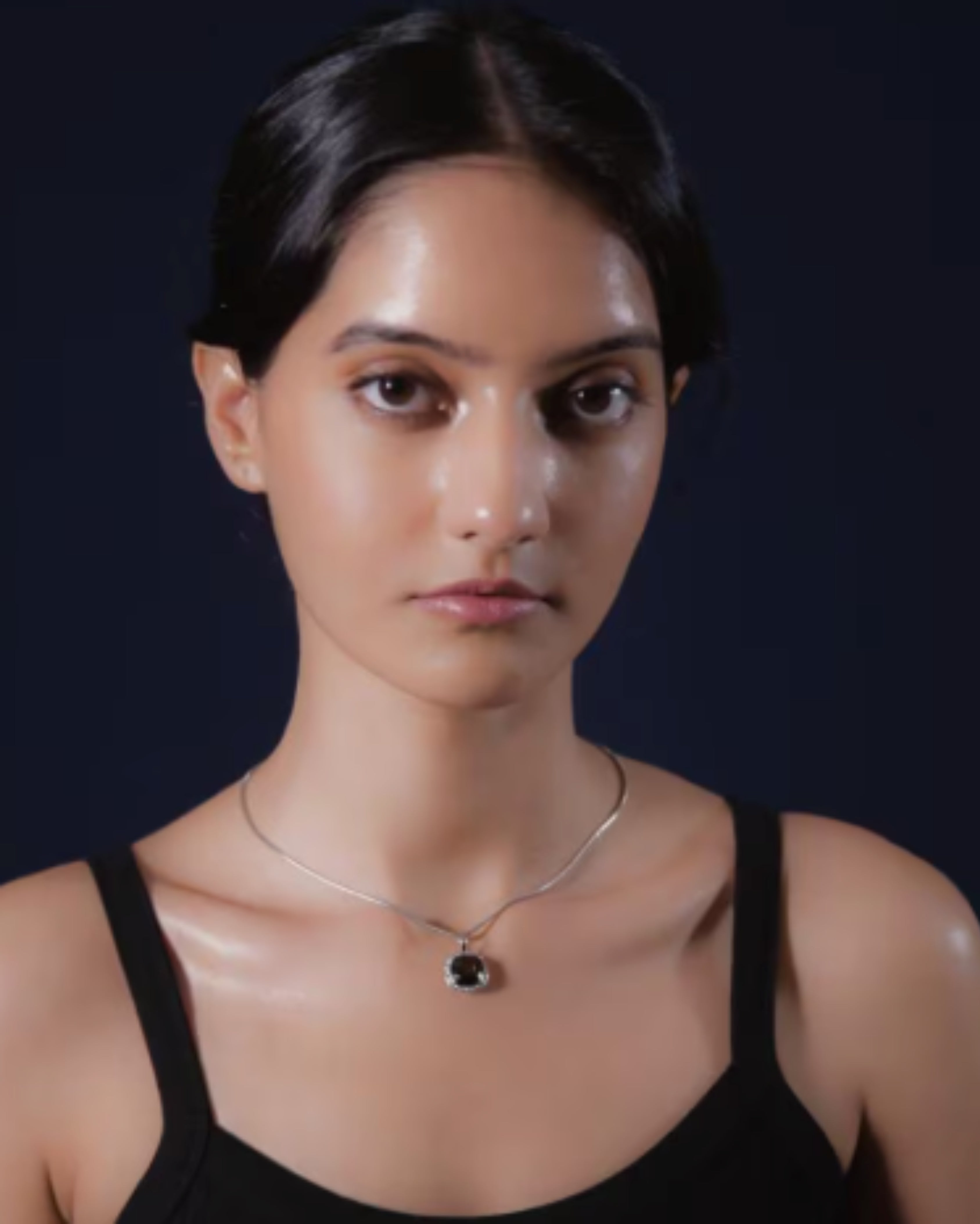 Art Deco Smoky Quartz & White Topaz Necklace