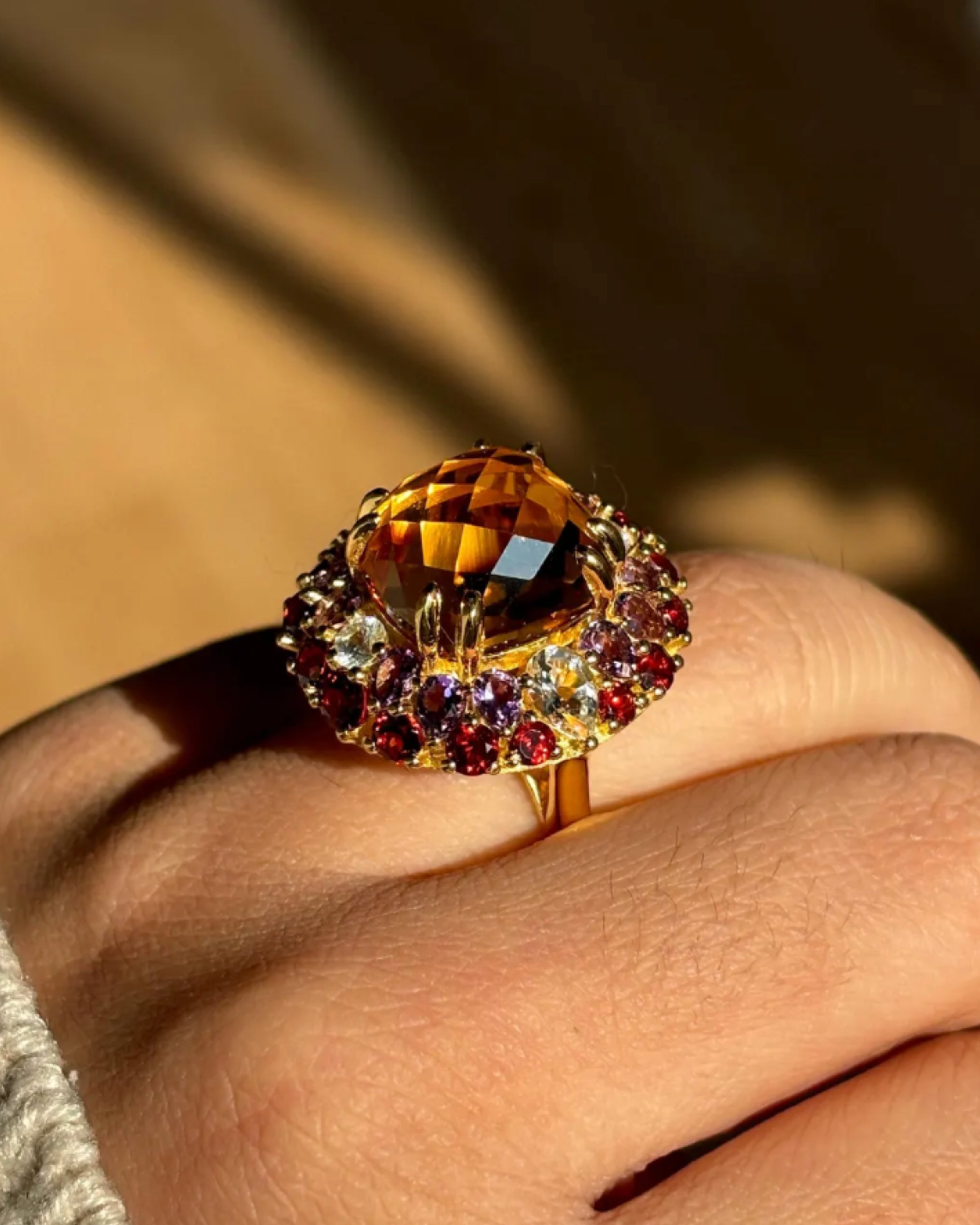 Multi-Gemstone Citrine Statement Ring
